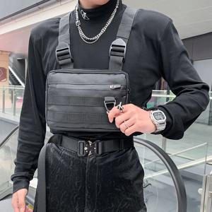 가벼운 러닝용 조끼형 배낭, 야외 사이클링용 가방, 남성용 하이킹 및 마라톤용 체스트 팩, 수납용 포켓, 남녀공용 스포츠 체스트 백