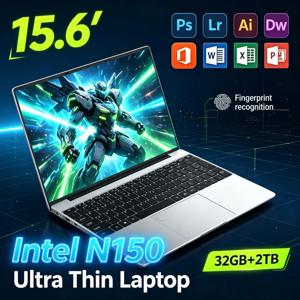 2026 인텔 N150 노트북, 15.6인치, 1080P FHD, 32GB RAM, 1TB/2TB SSD, 윈도우 11, 휴대용, 초슬림, 게이밍 및 사무용 노트북 PC