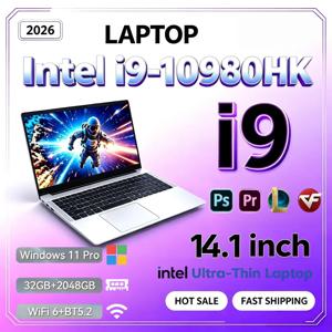 인텔 i9-10980HK 프로세서 탑재, 강력한 성능의 14.1인치 노트북, 가볍고 휴대성이 뛰어남, 16GB/32GB RAM, Windows 11 운영체제, 1/2TB 대용량 SSD, 사무 및 학습용, 2026년 출시