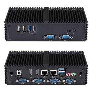 Qotom 미니 PC Q300P-S05, AES-NI 지원, i3/i5/i7 프로세서, 2개의 기가비트 이더넷 LAN 포트, 6개의 COM 포트, 팬리스 컴퓨터