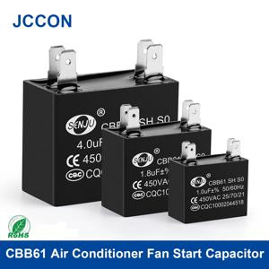 2Pcs CBB61 에어컨 외부 팬 시작 커패시터 모터 실행 커패시터 450V 1UF 1.2UF 1.5UF 2UF 2.5UF 3UF 3.5UF 4UF 4.5UF