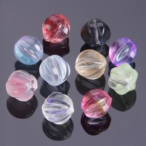 10개입 원형 호박 모양 10mm 램프워크 크리스탈 유리 루즈 스페이서 비즈 세트, 쥬얼리 제작 DIY 공예 재료