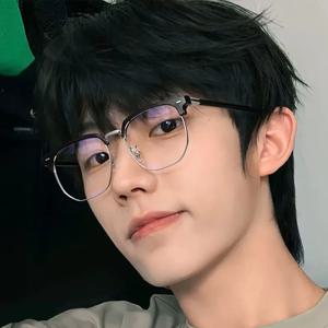 남녀공용 패션 사각 무지 안경, 메탈 프레임 안경, 폴리곤 안경, 젠틀 블랙 블루라이트 차단 안경