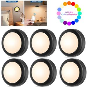 LED RGB 아이스볼 야간 조명 리모컨 디밍 가능 언더 캐비닛 조명 무선 야간 조명 주방 옷장 LED 조명