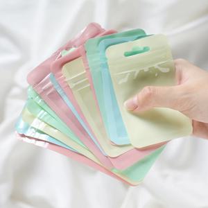 20 개/몫 무지개 빛깔의 셀프 씰링 가방 마카롱 컬러 플라스틱 포장 보관 주머니 쥬얼리 소매 보관 주머니 선물 가방