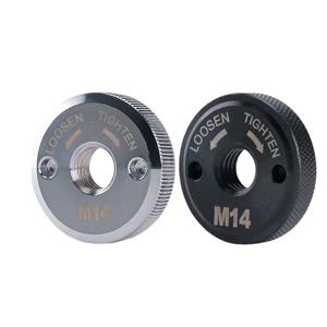 새로운 M14 스레드 앵글 그라인더 셀프 잠금 프레싱 플레이트 블랙 퀵 릴리스 플랜지 너트 클램핑 파워 척 도구 부품 1개