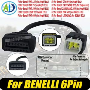 TNT 25/135/300/600,GT600,TRK502,LEONCINO 오토바이 진단 케이블용 BENELLI OBD2 어댑터 케이블용 BOSCH ECU DELPHI ECU용