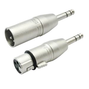 2개 세트 1/4인치 TRS to XLR 어댑터 - 6.5mm 스테레오 1/4인치 TRS 남성 to XLR 3핀 여성 및 남성 스테레오 밸런스 오디오 커넥터