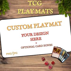 맞춤형 TCG 플레이매트 24인치X14인치 개인 맞춤형 플레이 매트 존 분할된 맞춤형 보드게임 매트 TCG 테이블탑 액세서리 트레이딩 카드 게임
