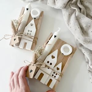 DNEJIU 3개 레진 실리콘 몰드 DIY 공예용 - 하트 하우스 & 캔들스틱 몰드 (중/소형) 세밀한 구획 포함