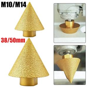 M10/M14 38/50mm 나사산 다이아몬드 베벨링 챔퍼 비트 콘 펀칭 확장 드릴 비트 연삭 휠 조각 연마