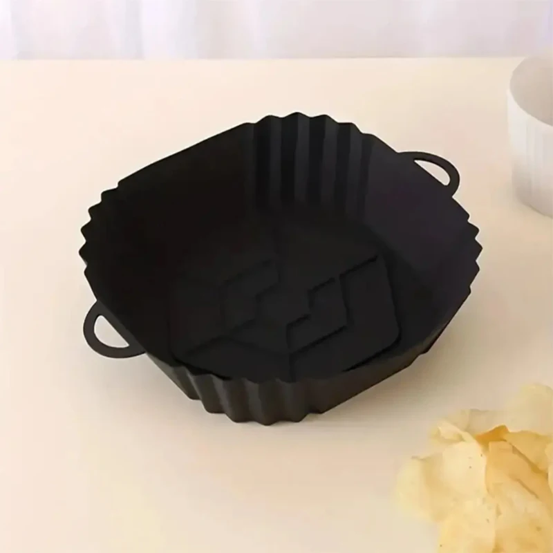 1PC 재사용 가능한 실리콘 에어프라이어 라이너 – 붙지 않는 열에 강한 접이식 베이킹 매트