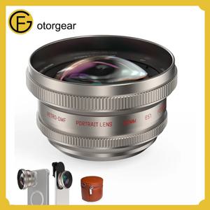 포토기어 60mm 인물 사진용 휴대폰 렌즈 (T-마운트 슬롯 백플레이트용) - 아이폰 및 삼성 휴대폰 케이스에 장착하여 사용할 수 있으며, 2배 줌 기능을 제공합니다.