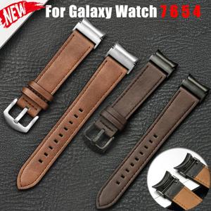 삼성 갤럭시 워치 7 6 5 40/44mm 6 클래식 43/47mm 가죽 스트랩, 틈새 없는 밴드, 갤럭시 워치 5 프로 스트랩용 팔찌