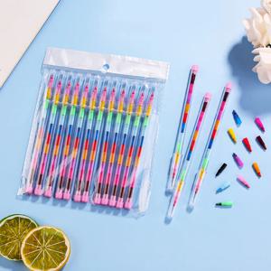 12-36Pcs 세트 쌓을 수있는 다채로운 그림 낙서 크레용 어린이 파티 용품 생일 선물 유치원 학교 교사 상품