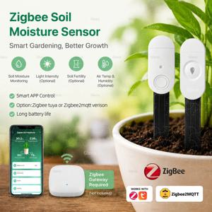 지그비 토양 센서 수분 온도 습도 측정기 빛 비옥도 측정기 정원 홈 오토메이션 TUYA&Zigbee2MQTT 옵션