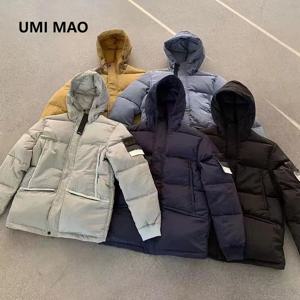UMI MAO 겨울 재킷의 트렌디한 컴퍼스 메탈릭 나일론 두꺼운 다운 코튼 재킷 남성용 지퍼 루즈 다용도 트렌디 코트