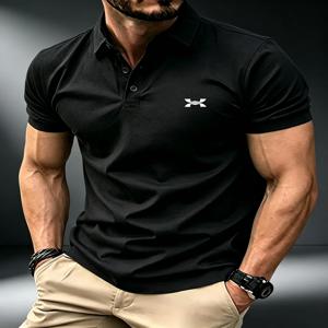 여름 패션 반팔 편안하고 통기성이 좋은 고품질 남성 골프 티셔츠 비즈니스 캐주얼 반팔 폴로 셔츠 탑