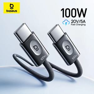 베이스어스 100W USB C to C 고속 충전 케이블 PD 퀵차지 5A 타입 C 코드 (아이폰 15, 삼성 갤럭시, 화웨이, 안드로이드용)