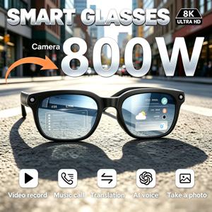 샤오미 업그레이드 스마트 AI 안경 800W HD 8K 촬영 카메라 사진 비디오 음성 통화 번역 블루투스 AI 오토바이 안경