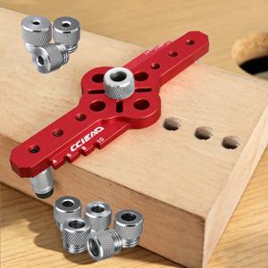 알루미늄 합금 셀프 센터링 다웰링 지그 키트, 다중 사이즈 드릴 부싱, 다웰 홀 로케이터, 목공 DIY 드릴링 가이드 도구
