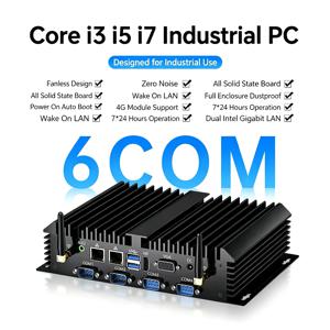 MSECORE MK600 팬리스 산업용 미니 PC 인텔 i7‑5500U 듀얼 기가비트 LAN RS232 6*COM/2*COM HDMI VGA WiFi DDR3L 윈도우 10 리눅스