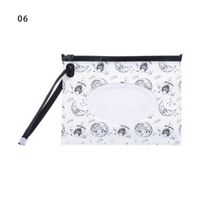 1PC 친환경 재사용 가능 스냅 스트랩 포함 물티슈 상자 물티슈 가방 청소용 물티슈 케이스 물티슈 용기