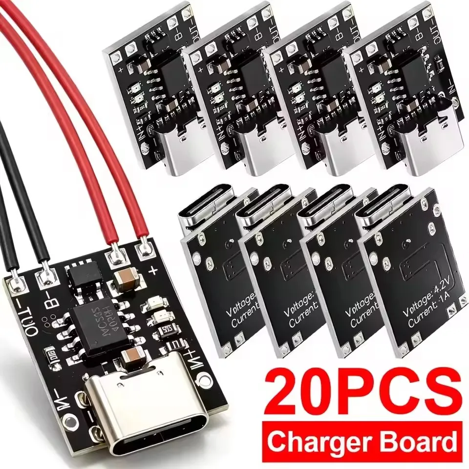보호 회로가 있는 타입-C 충전 보드 USB C 인터페이스 충전 모듈 3.7V-4.2V 18650 리튬이온 배터리 DIY 프로젝트