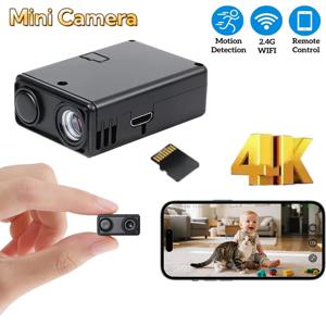 미니 4K 카메라 WiFi 무선 모니터 야간 투시 원격 동작 감지 캠코더 보안 보호 실내 감시 장치