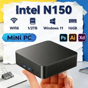 인텔 코어 N150 미니 데스크톱, 16GB RAM, 1TB/2TB SSD, 4K 출력, Wi-Fi 6, 블루투스 5.2, Suave Office, Home Pro Max.
