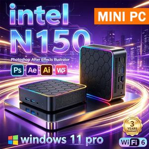 2026년형 인텔 N150 미니 PC, 16GB DDR4, M.2 NVMe SSD 512GB, 트리플 4K, Wi-Fi 6, 블루투스 5.2, 저소음 쿨링, 사무용/가정용 데스크톱, 프로 용도, 울트라 모델