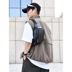 새로운 패션 다층 PU 가죽 크로스바디 백 심플한 디자인 남성과 여성을 위한 대용량 통근 지갑