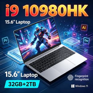 인텔 i9-10980HK, 15.6인치, 1920x1080 FHD 화면, 32GB RAM, 1TB/2TB SSD, Windows 11 탑재, 휴대용 게이밍/사무용/학습용 노트북