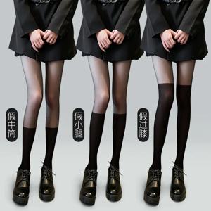 섹시한 패치 워크 얇은 블랙 허벅지 높은 인조 스타킹 여성용, 슬림 완벽한 다리 스타킹, 스트라이프 무릎 위 팬티 스타킹, 여성 양말