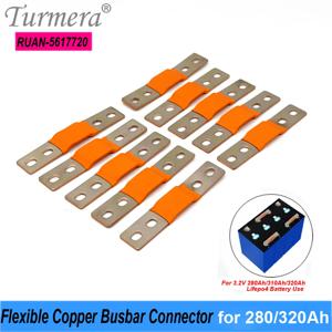 Turmera 12V Lifepo4 배터리 유연한 구리 버스 바 커넥터 구멍-구멍 56mm 90mm 2mm 400A 280Ah 320Ah Lifepo4 배터리 사용