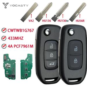 YOCASTY CWTWB1G767 Renault Kadjar Captur Megane3 기호 Dacia Duster Logan2 스마트 플립 자동차 키 4A 칩 433MHZ PCF7961M