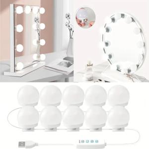 메이크업 거울 LED 조명 전구, 화장대 조명, 욕실 드레싱 테이블 램프, 밝기 조절 LED 화장대 조명, USB 12V