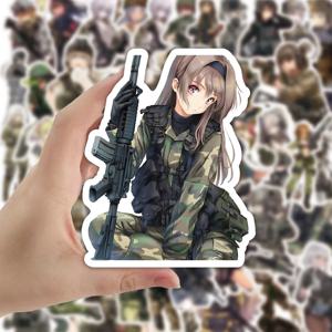 10/30/50pcs 위장 여성 군인 만화 스티커 귀여운 애니메이션 소녀 데칼 전화 케이스 노트북 Luaggge PVC 낙서 스티커
