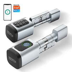 Euro TTLock 앱 지문 또는 코드 비밀번호 디지털 RFID 카드 실린더, 스마트 문짝 잠금 장치, 알렉사 구글 홈