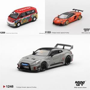 MINI GT 1:64 LB-실루엣 웍스 GT 35GT-RR Ver.1 매트 그레이 ID. 버즈 미즈 아벤타도르 오렌지 다이캐스트 모형 자동차