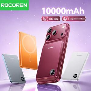 Rocoren 10000mAh 자기식 보조베터리 고속 충전 5000mAh 보조베터리 iPhone 18 17 Pro Max용 휴대용 무선 충전기 배터리