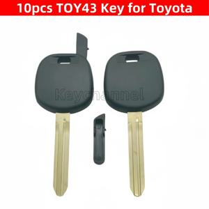 토요타 코롤라 캠리 RAV4 야리스 비오스 포춘러 하이럭스용 Toy43 자동차 키 칩 쉘 트랜스폰더 키 케이스 블레이드 키 예비 키 10개