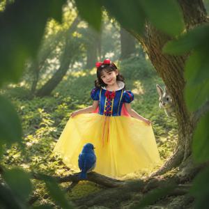 백설 공주 드레스 소녀 할로윈 파티 의상 역할 놀이 복장 유아 어린이 만화 멋진 코스프레 의류