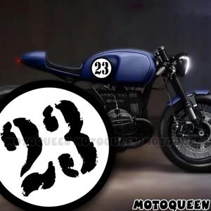 카페 레이서 번호 스티커 할리 스즈키 가와사키 혼다 BMW Brixton Mutt Norton 용 레트로 오토바이 연료 탱크 페어링 데칼