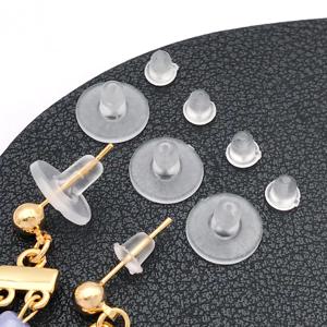 100pcs 플라스틱 귀걸이 백 스토퍼, 라운드 투명 실리콘 귀 클로그, DIY 귀 클로그 쥬얼리 액세서리 만들기