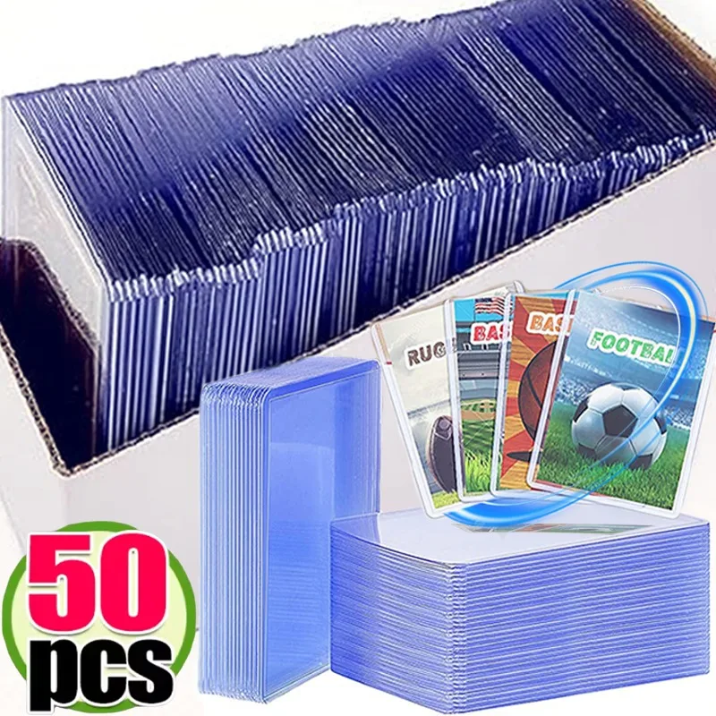 10-50개 고품질 PVC 스포츠 카드 보호기 방수 및 색바램 방지 애니메이션 셀러브리티 수집용 투명 카드 커버 2025