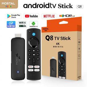 Android14 TV 스틱 Mortal Q8 글로벌 버전 Allwinner H313 칩 Wifi6 음성 리모컨 8K 4K@60fps YouTube 스트리밍 TV 스틱 2G8G16G