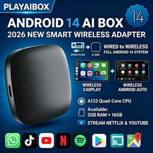 2026 안드로이드13 카플레이 AI 박스 코완킷 무선 안드로이드 오토 3 in 1 USB 어댑터 플러그 앤 플레이 유튜브 넷플릭스 유니버설 TV 박스