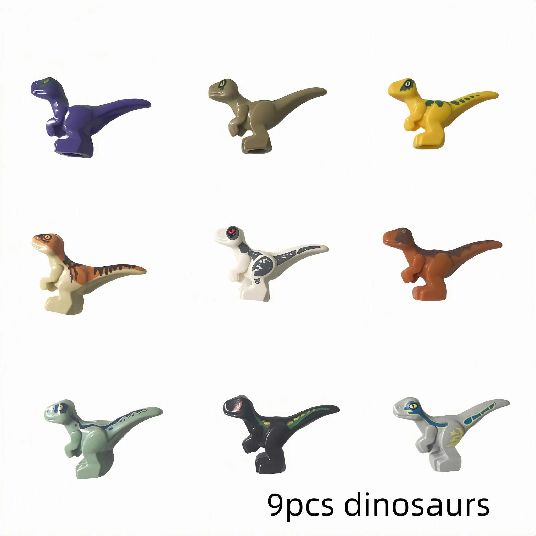 9PCS 공룡 블록 DIY 장난감 MOC 숲 야생 장면 장식 블록 동물 호환 DIY