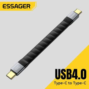 Essager USB 4.0 Type-C 케이블 40Gbps 데이터 전송 및 8K@60Hz 비디오 240W PD MacBook iPhone 노트북 모바일 하드 디스크용 고속 충전